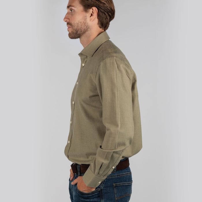 Schoffel | Newton Tailored Sporting Shirt | Colour: Olive, Mole