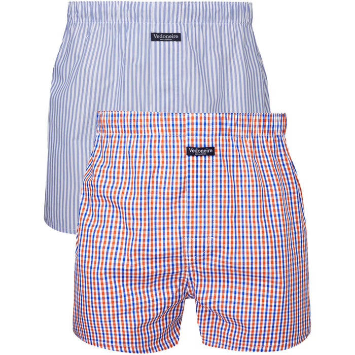 Vedoneire | Boxer Shorts | Cotton | Assorted | 2 Pack | Waist Size: Medium, Large, Extra Large, 2XL