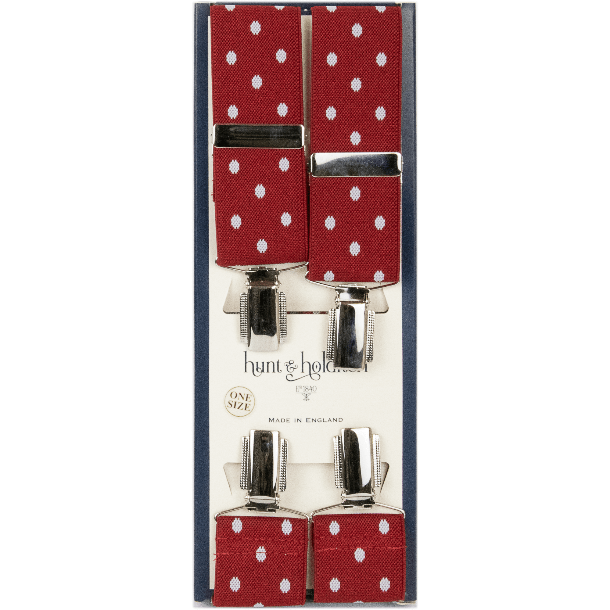 Hunt & Holditch - Fancy Clip Braces | Spot - Colour: Red/White