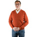 William Lockie | Lambswool V Neck Pullover | Colour: Ember