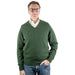 William Lockie | Lambswool V Neck Pullover | Colour: Rosemary