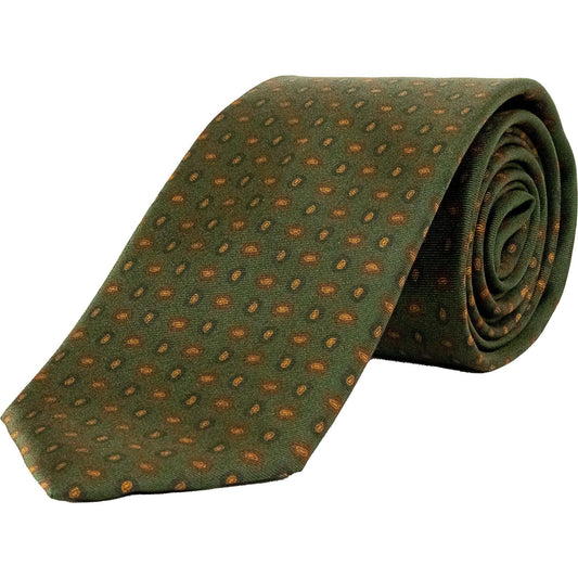 Livingston - Miniature Paisley Silk Tie - Colour: Evergreen