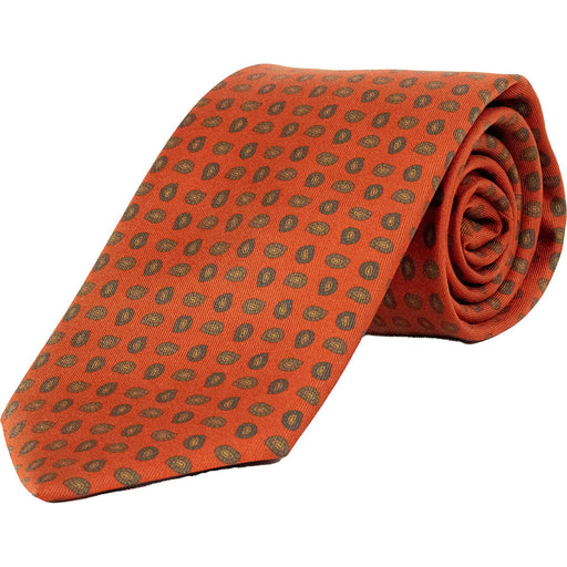 Livingston | Miniature Paisley Silk Tie | Colour: Terracotta