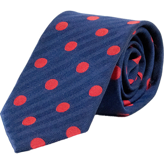 Van Buck - Polka Dot Tie - Colour: Navy / Red