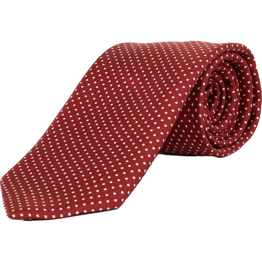 Livingston - Micro Dot Tie - Colour: Ruby/White