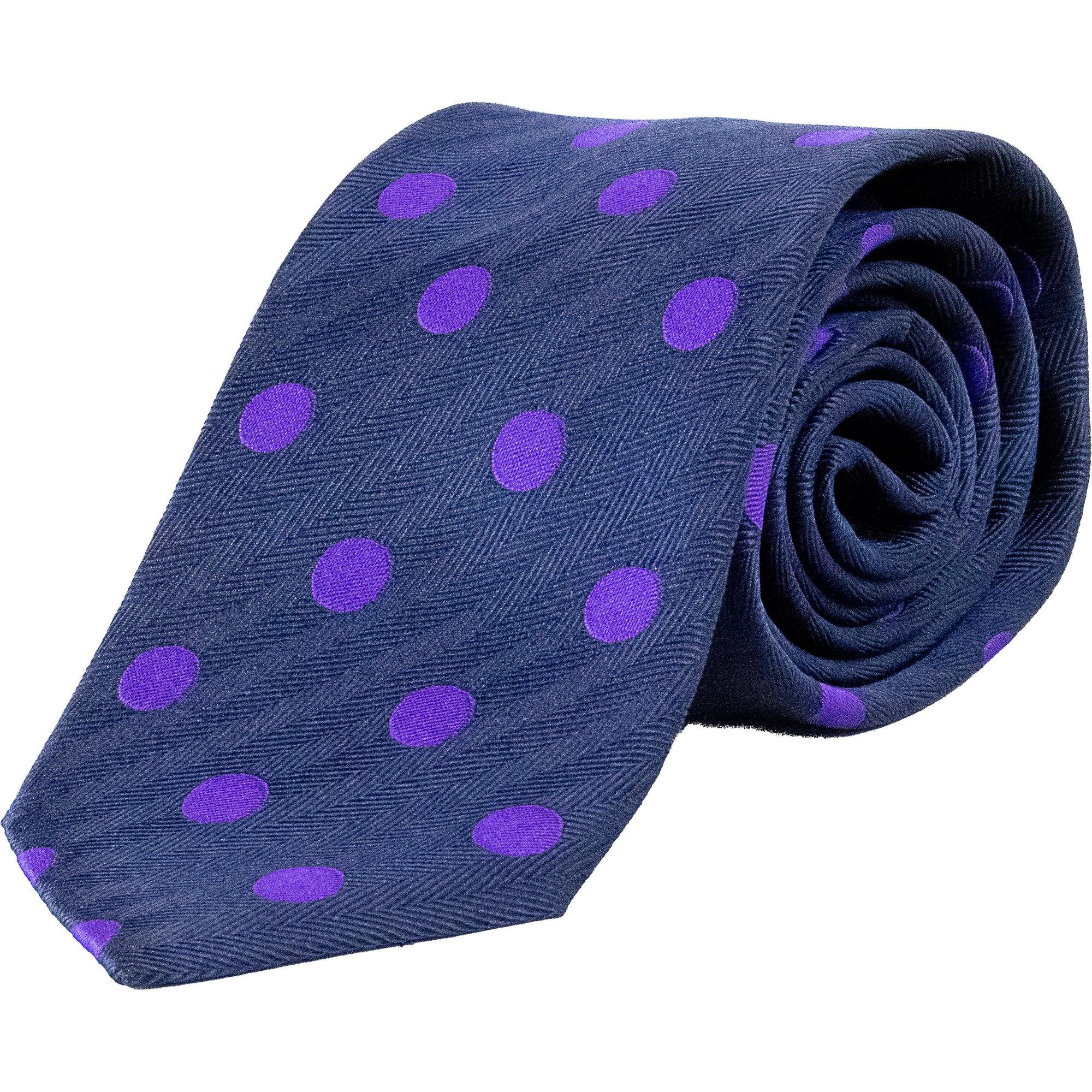 Van Buck - Polka Dot Tie - Colour: Navy / Purple