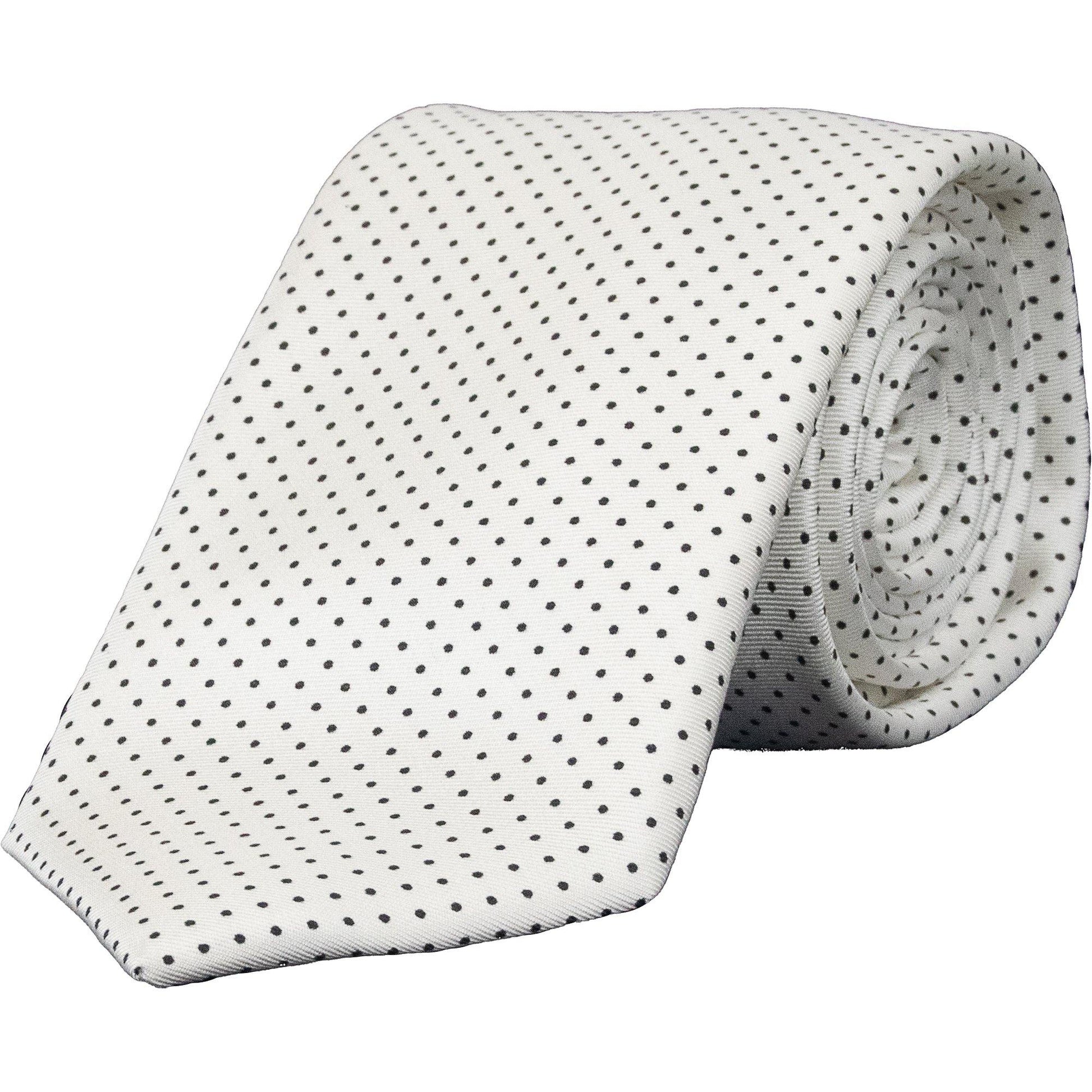 Livingston - Micro Dot Tie - Colour: White/Black