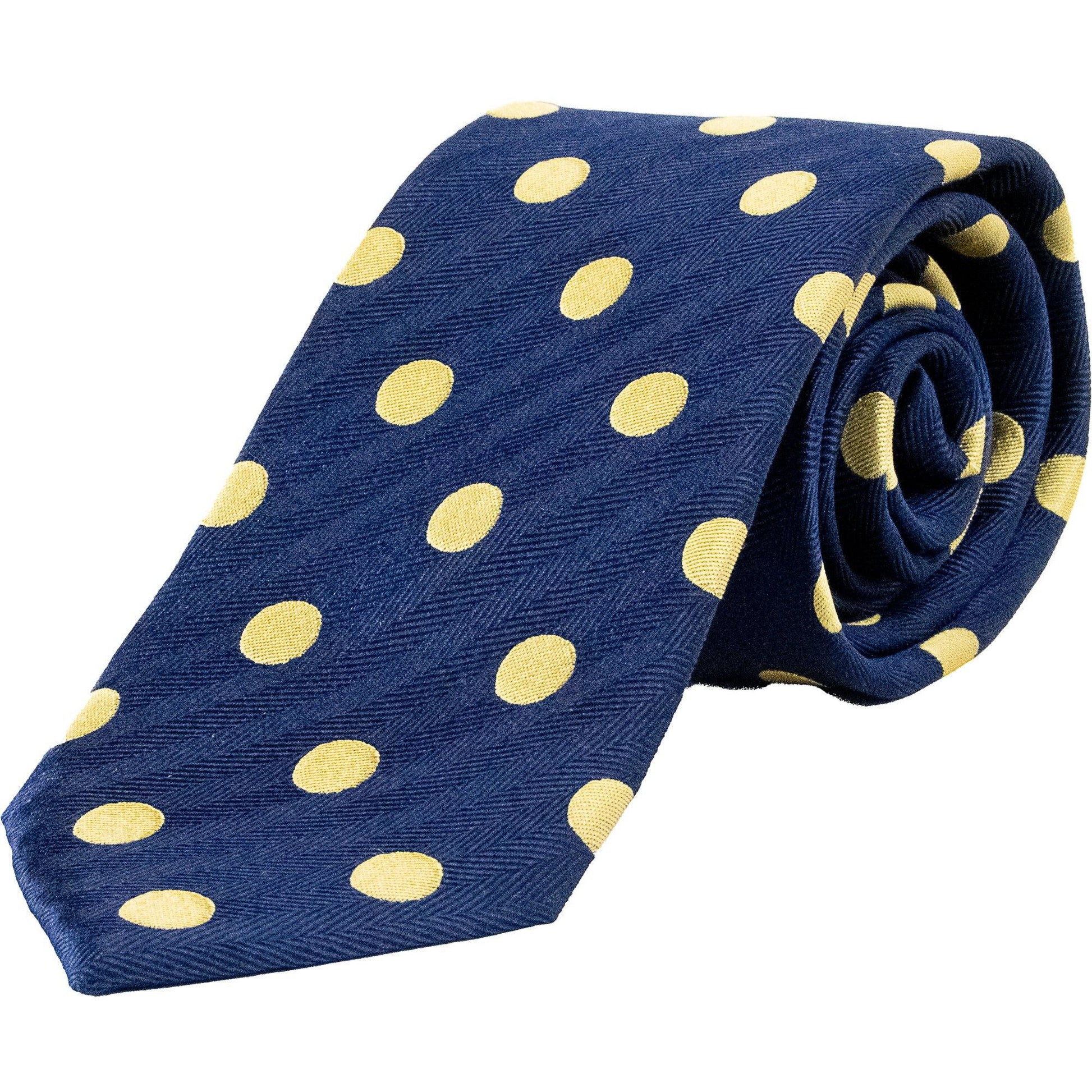 Van Buck - Polka Dot Tie - Colour: Navy / Gold