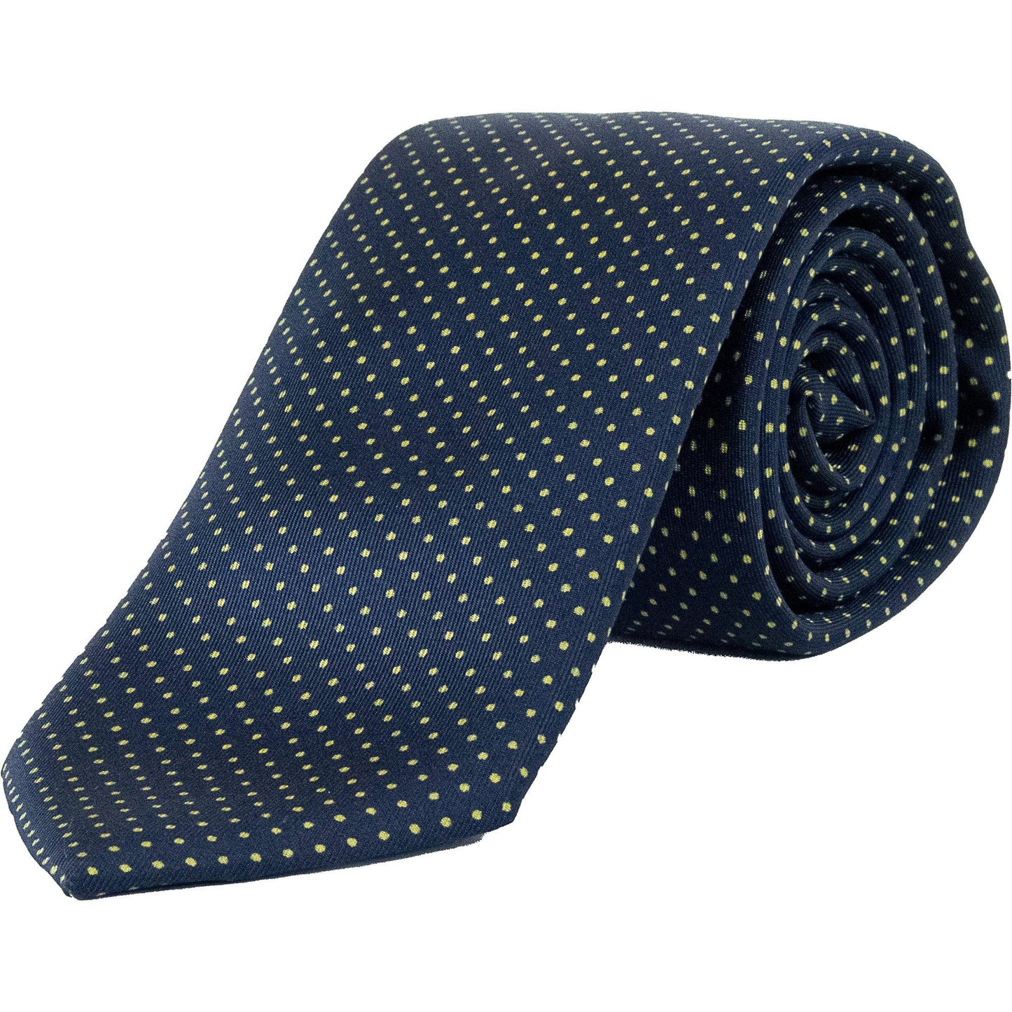 Livingston - Micro Dot Tie - Colour: Navy/Yellow