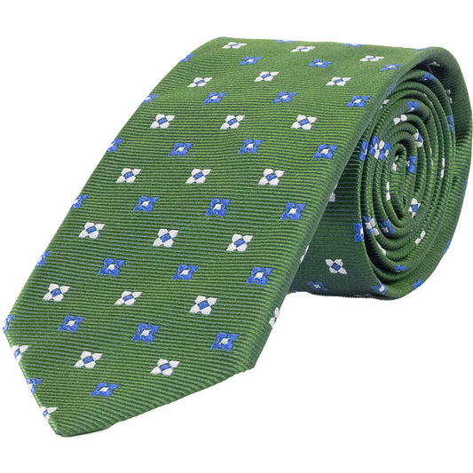 Van Buck - Square Flower Tie - Colour: Green Square