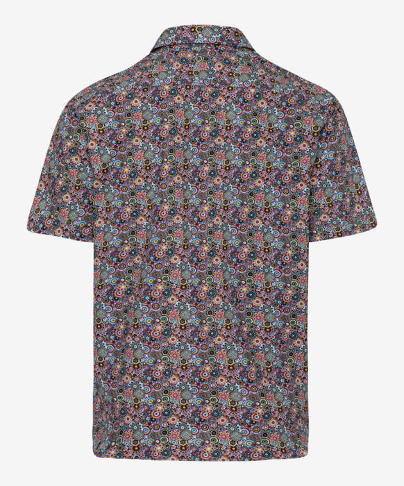 Brax | Hardy Short Sleeved Shirt | Colour: Navy Print, Multi Print