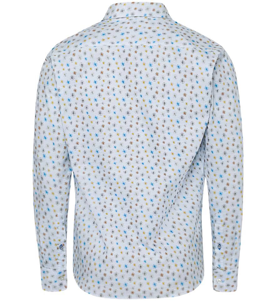 Brax - Harold Cotton Shirt - Ice Blue - Colour: Ice Blue Print