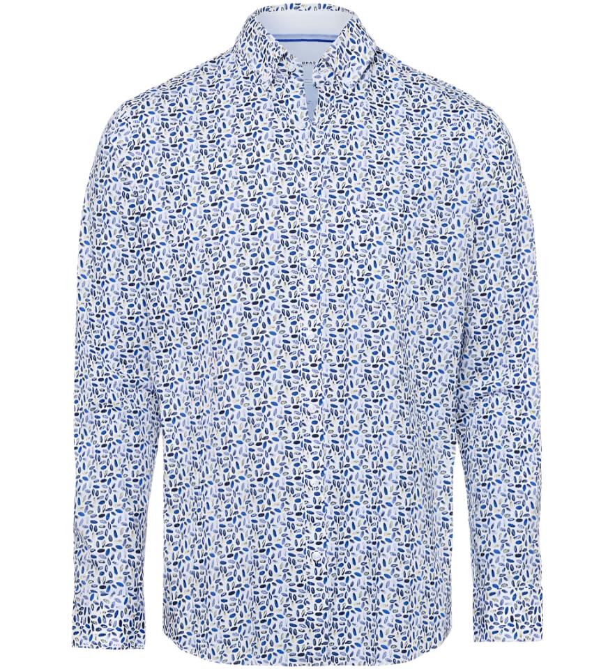 Brax - Daniel Shirt - Colour: Ice Blue Print