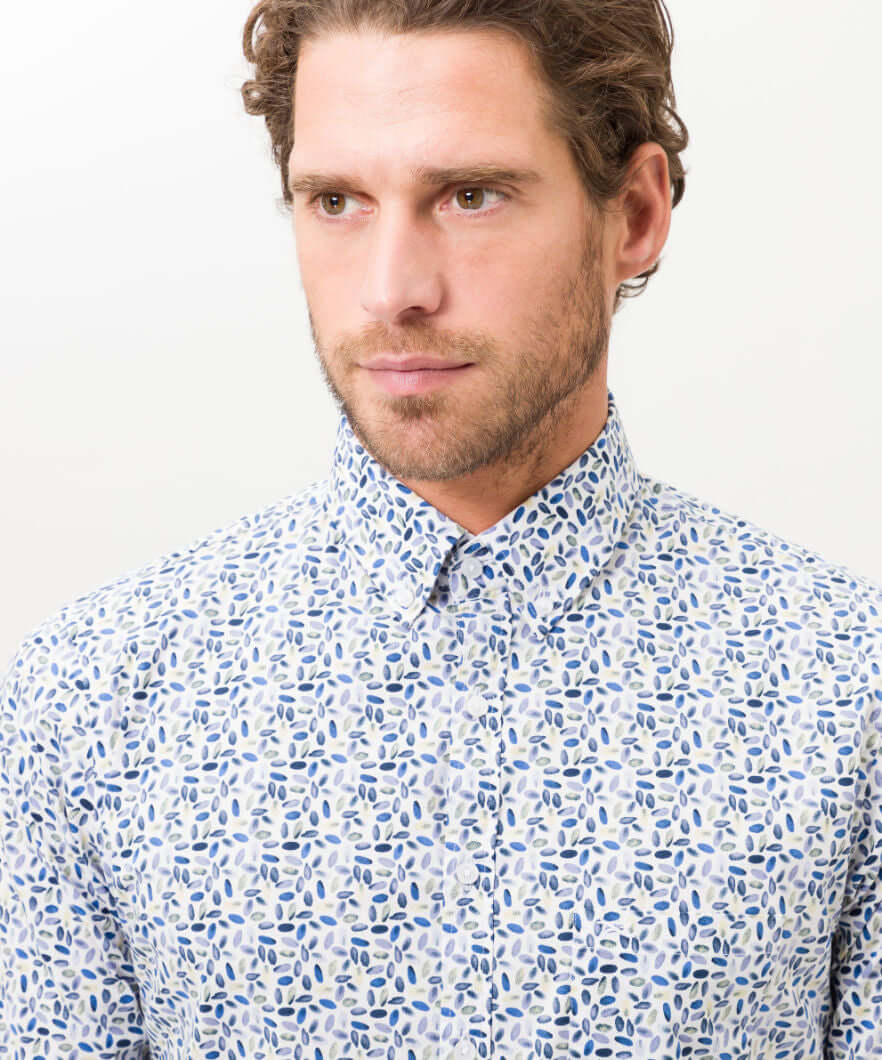 Brax - Daniel Shirt - Colour: Ice Blue Print