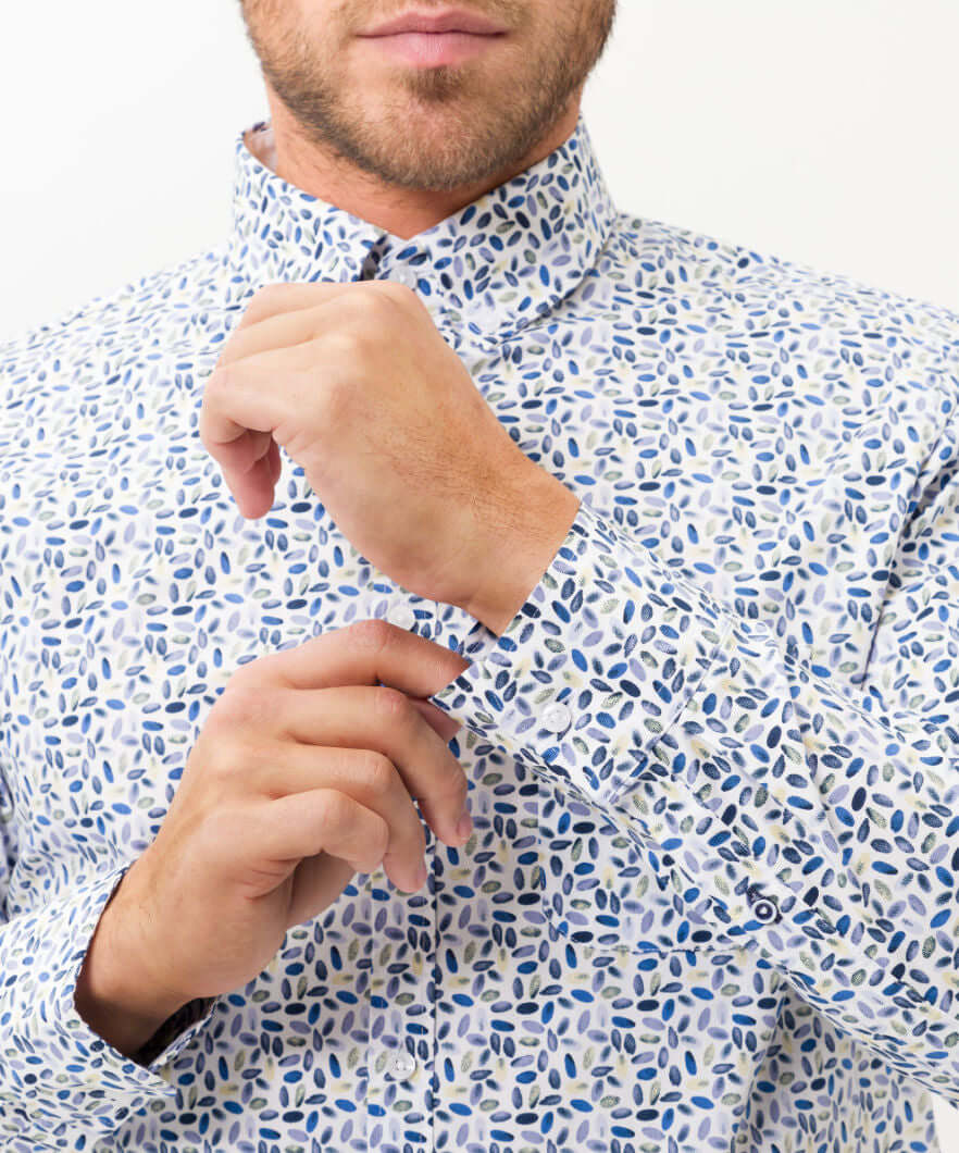 Brax - Daniel Shirt - Colour: Ice Blue Print