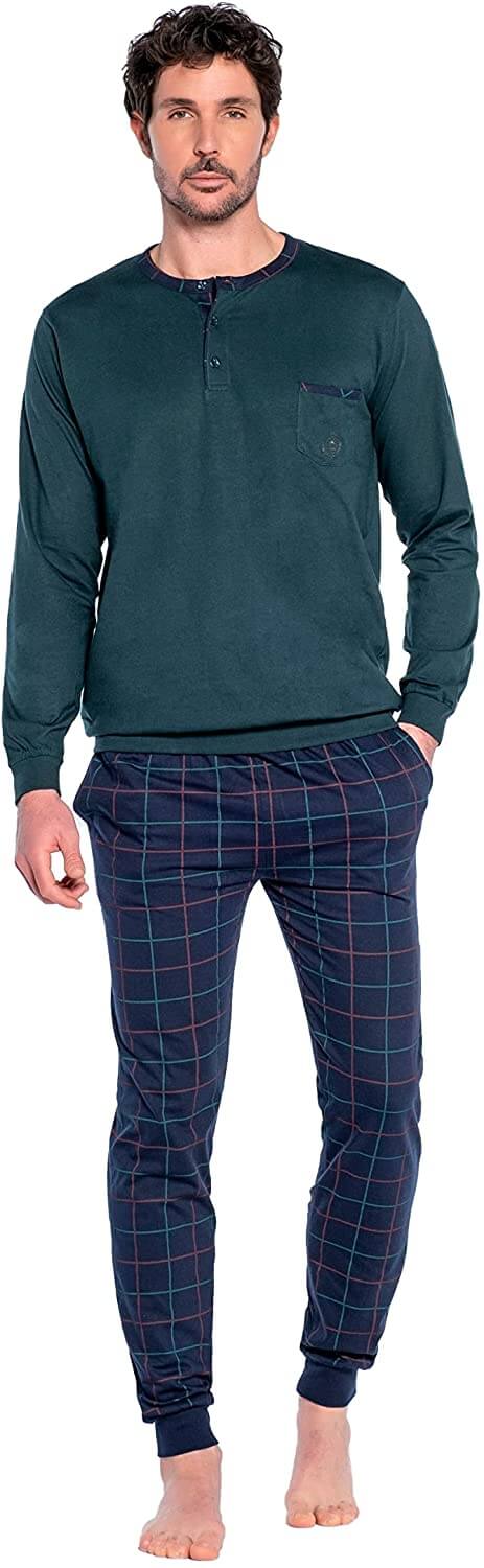 Guasch | Jersey Pyjamas - Navy / Green | Size: Small, Medium, Large, Extra Large, 2XL