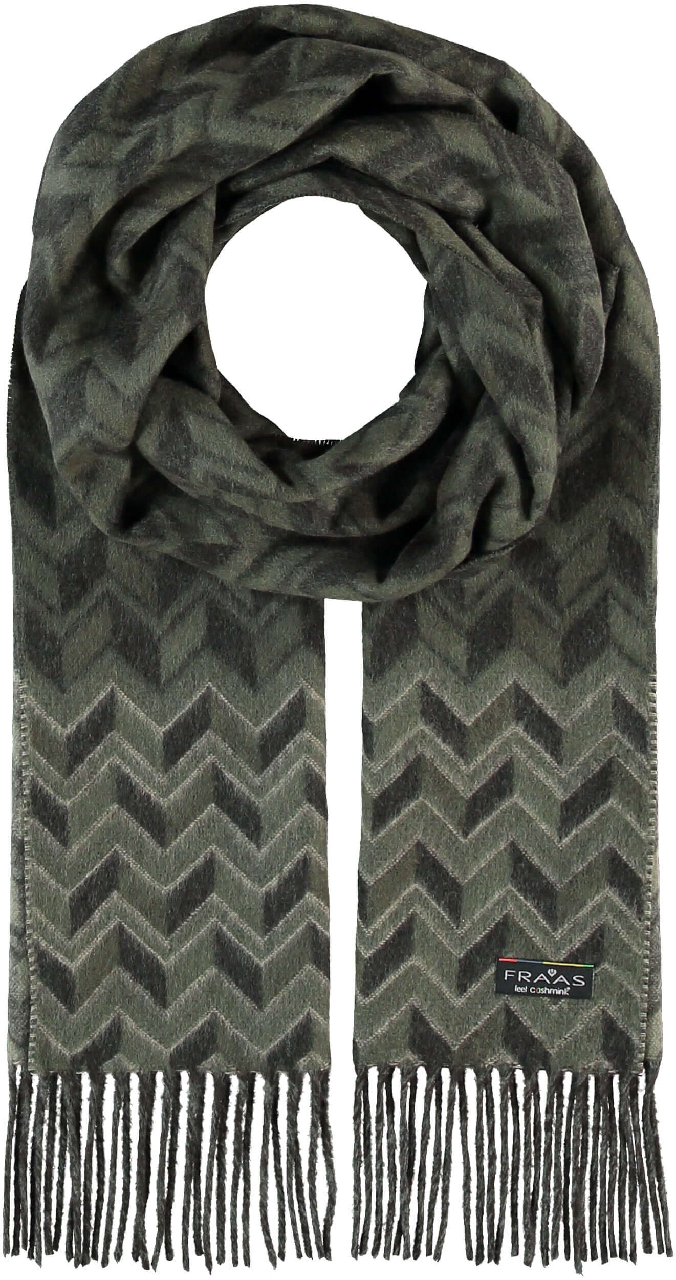 Fraas - Chevron Scarf - Colour: Green / Grey