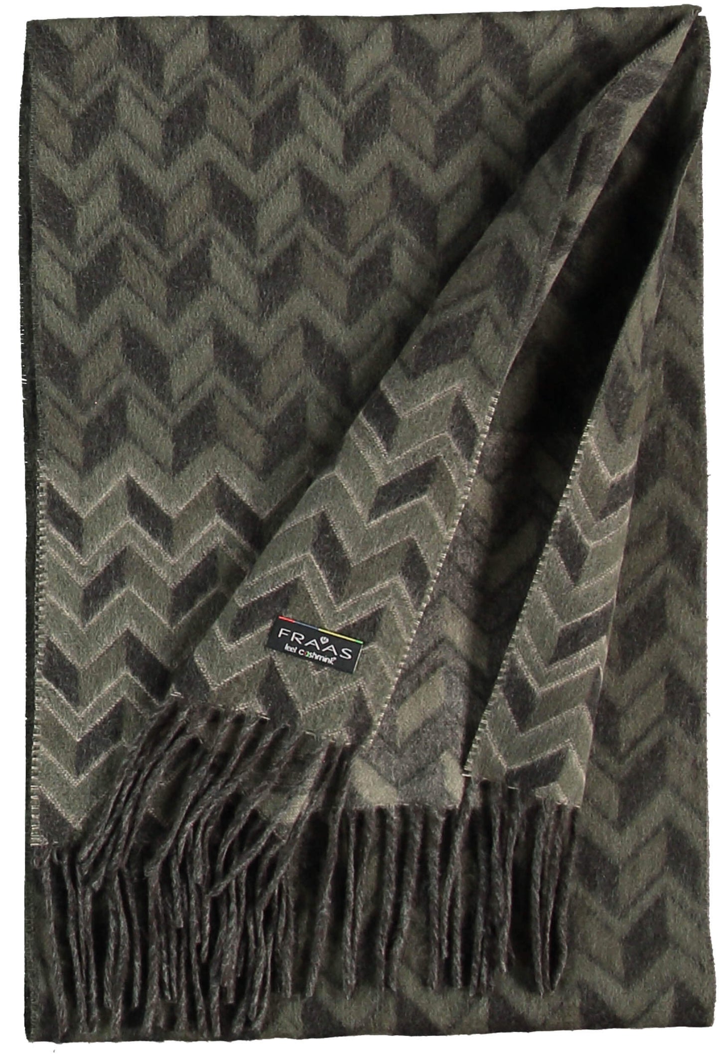 Fraas - Chevron Scarf - Colour: Green / Grey