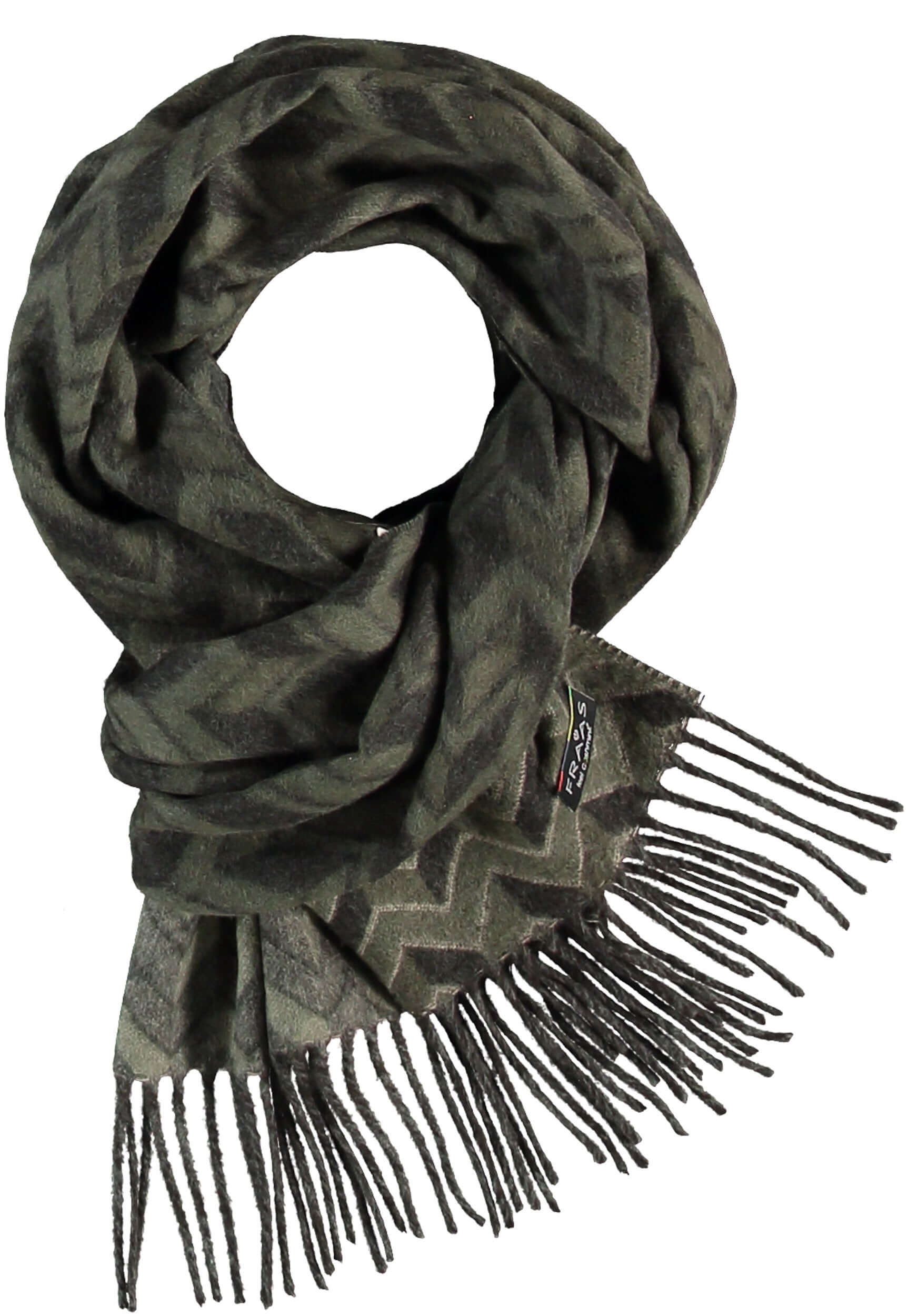 Fraas - Chevron Scarf - Colour: Green / Grey