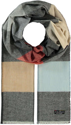 Fraas - Block Check Scarf - Colour: Grey Multi