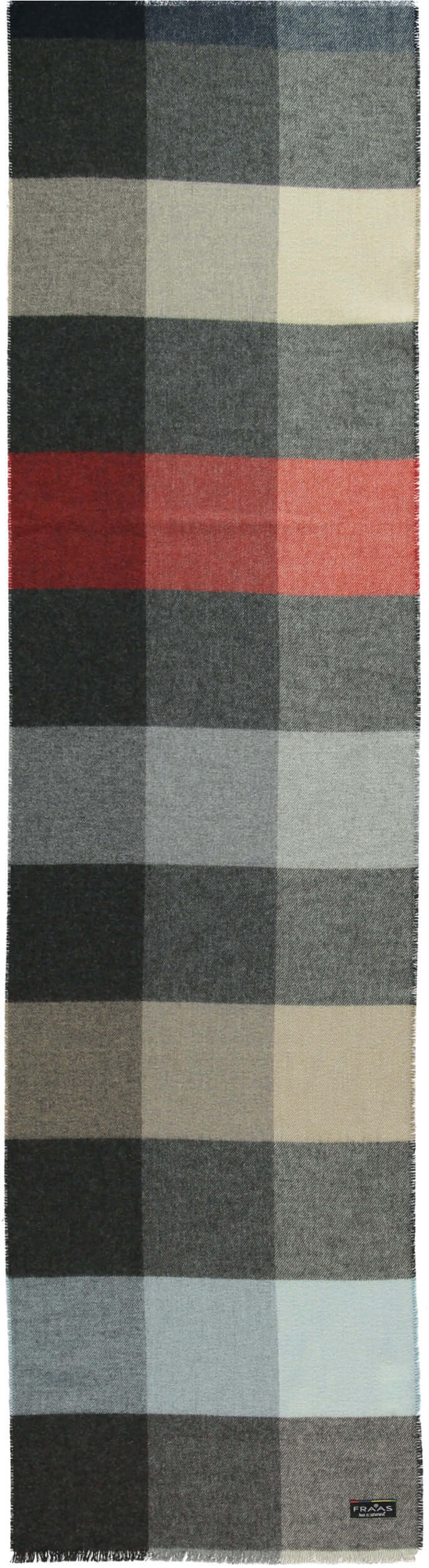 Fraas - Block Check Scarf - Colour: Grey Multi