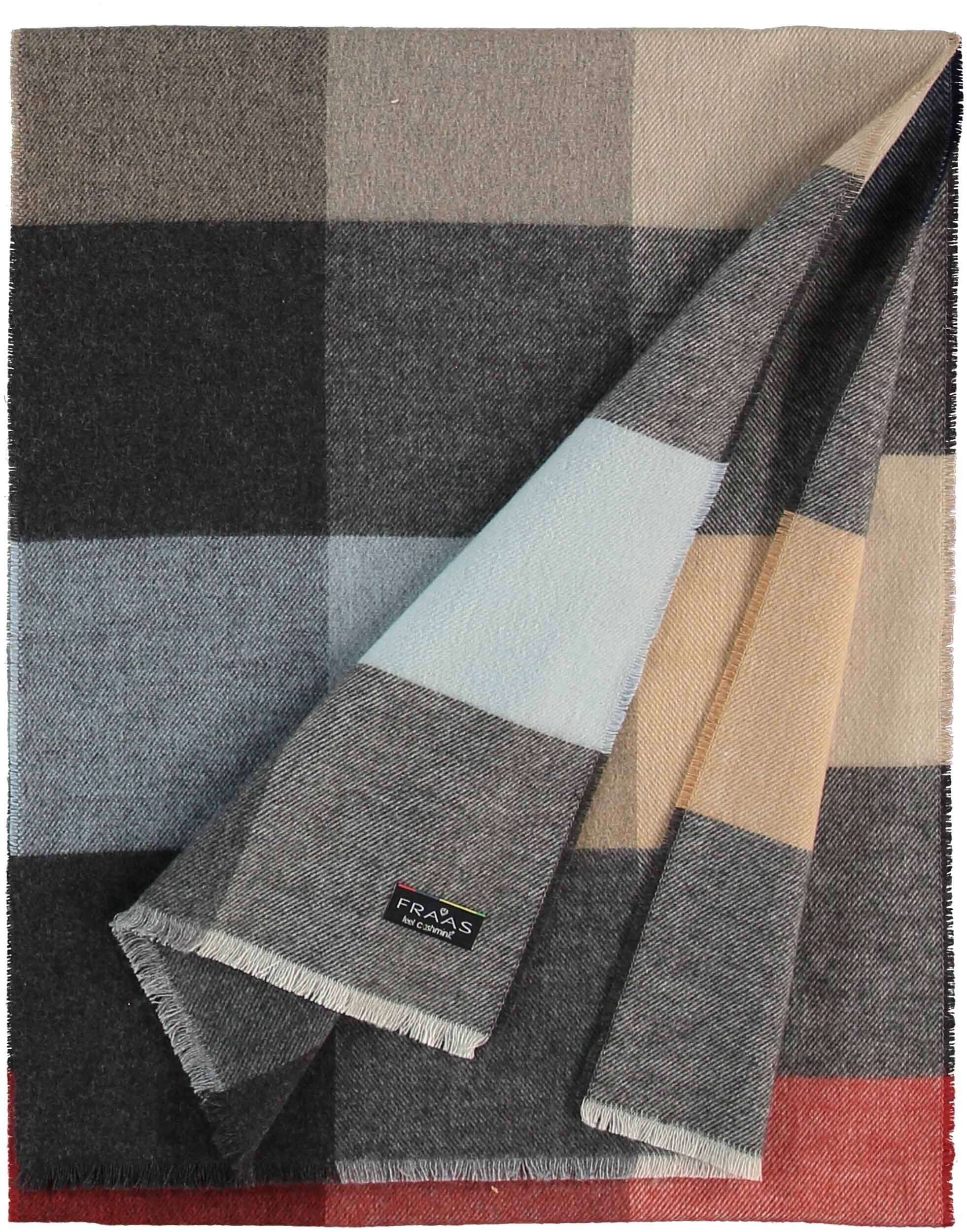 Fraas - Block Check Scarf - Colour: Grey Multi