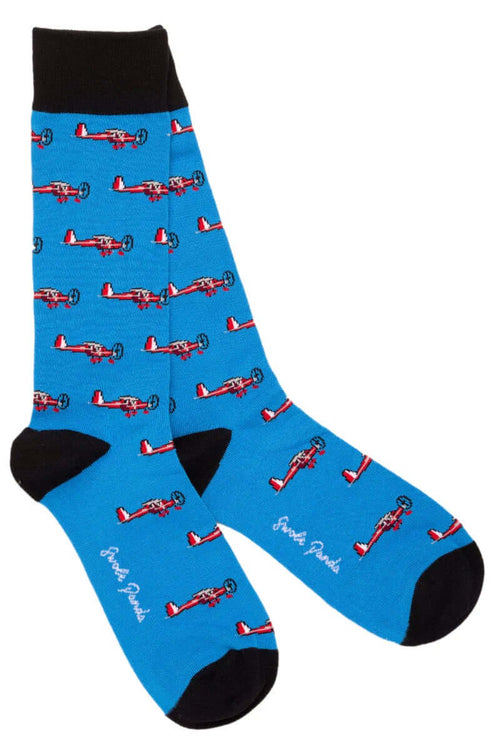 Swole Panda aeroplane bamboo crew socks