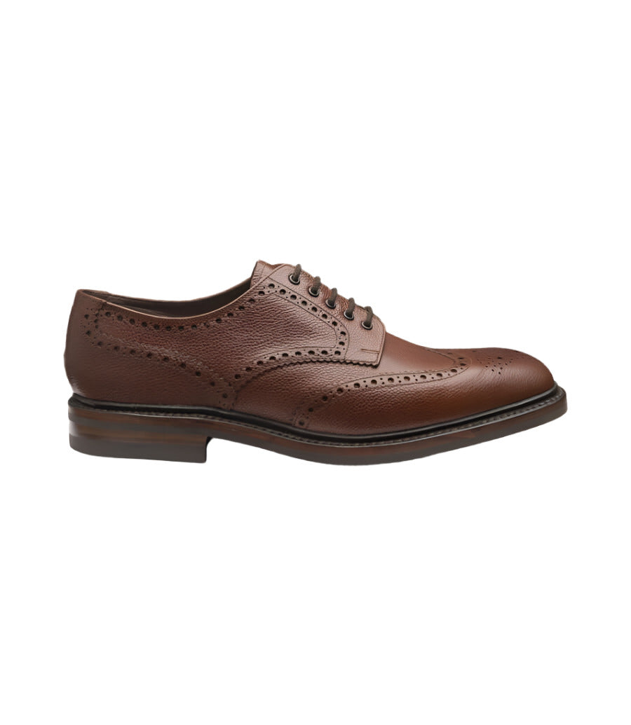 Loake - Badminton Brogue | Rubber Sole - Colour: Mahogany Grain