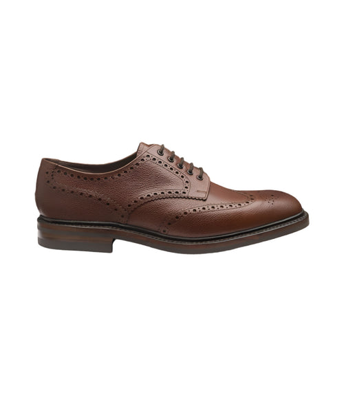 Loake - Badminton Brogue | Rubber Sole - Colour: Mahogany Grain