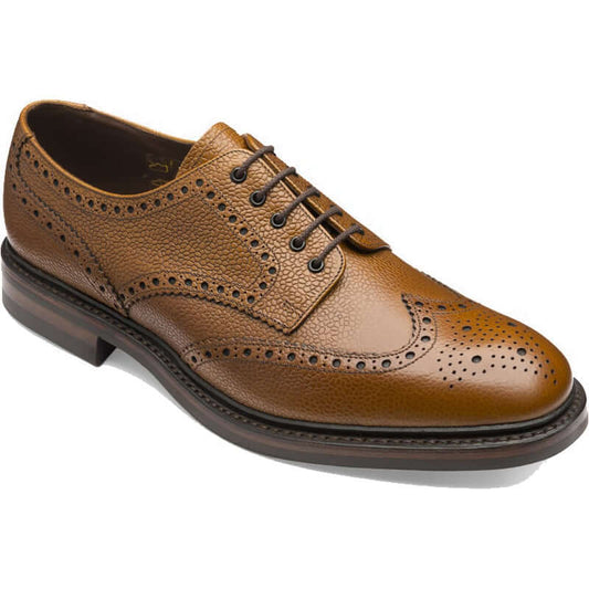 Loake - Badminton Brogue | Rubber Sole - Colour: Mahogany Grain