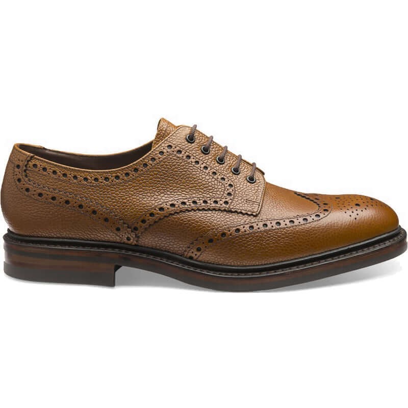 Loake - Badminton Brogue | Rubber Sole - Colour: Mahogany Grain
