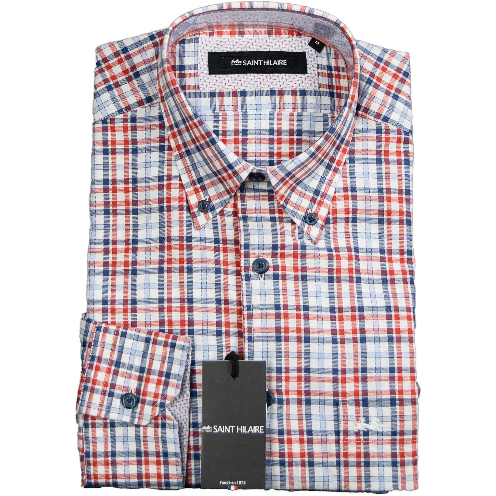 Bruno Saint Hilaire - Checked Shirt - Colour: Red/Blue Check