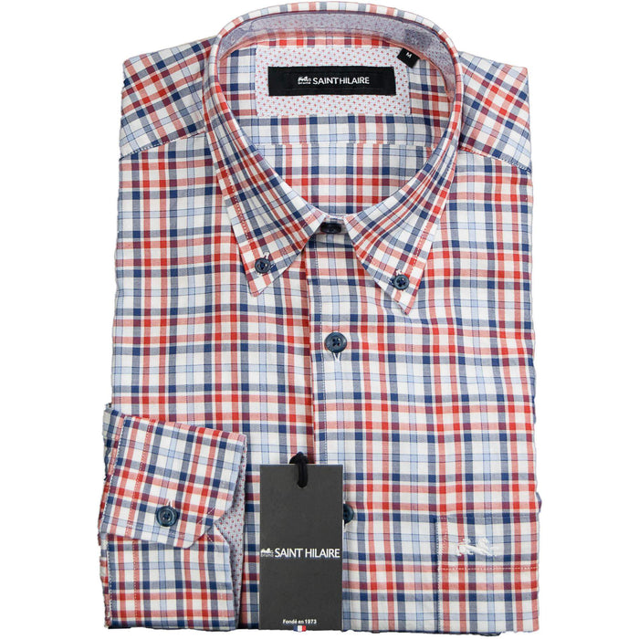 Bruno Saint Hilaire | Check Shirt - Blue & Red | Size: Small, Medium, Large, Extra Large, 2XL