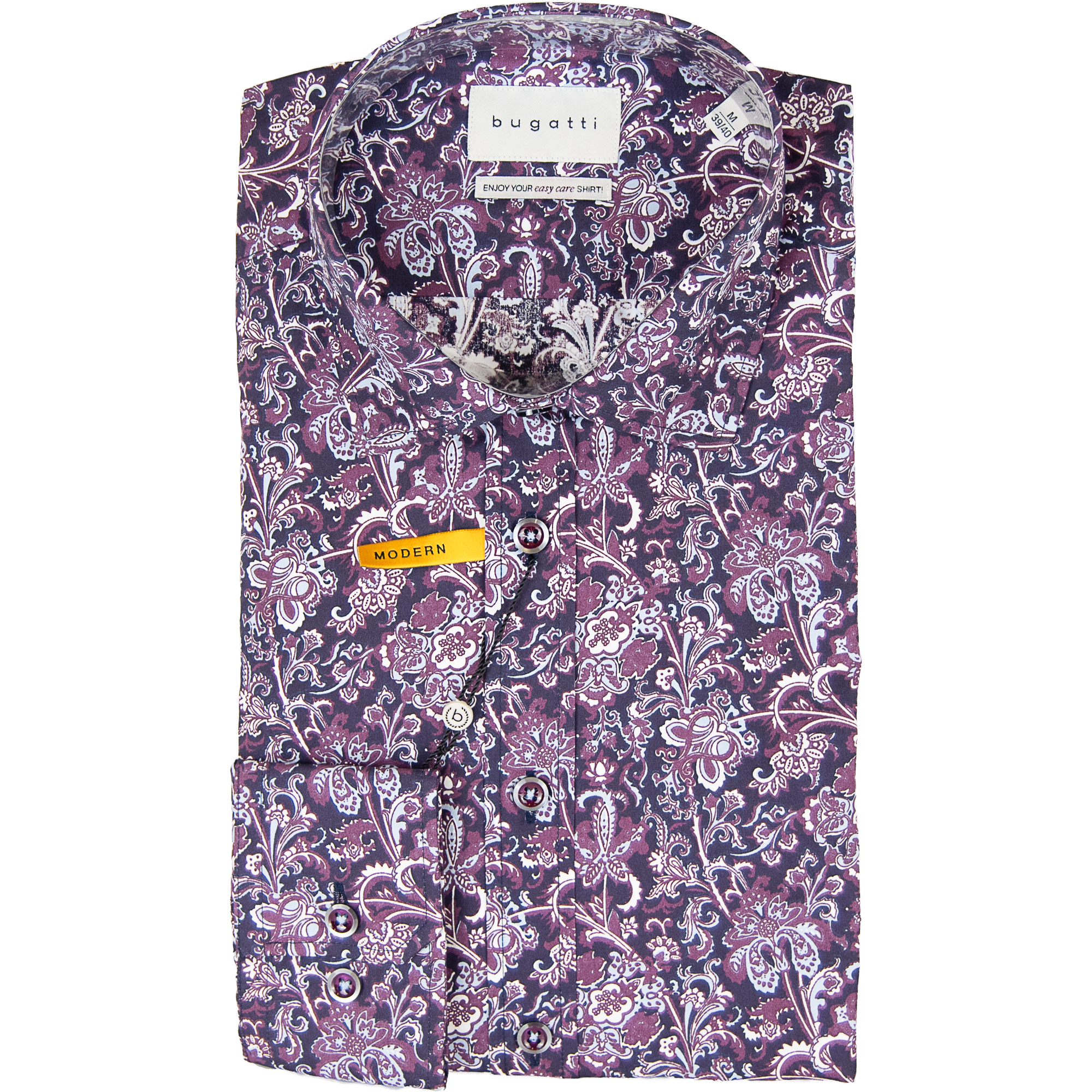 Bugatti - Paisley Shirt - Colour: Purple Paisley