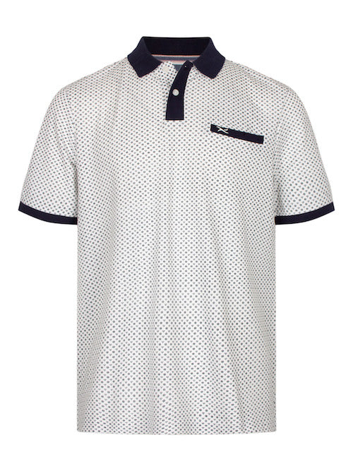 Brax | Pablo Polo Shirt | Navy Print | Size: Medium, Large, Extra Large, 2XL