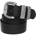 R M Williams - 1 1/2" Leather Jeans Belt | Brushed Chrome Buckle - Colour: Black