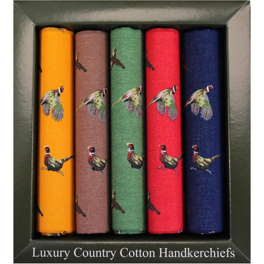 Soprano - Pheasant Handkerchiefs - Colour: Yellow / Red / Green / Brown / Navy