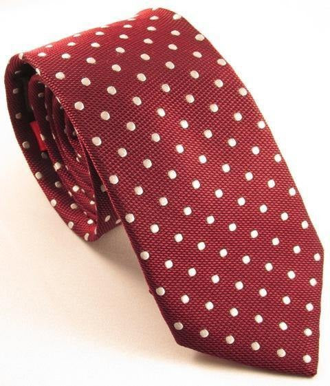 Van Buck - Spot Tie - Colour: Claret/White
