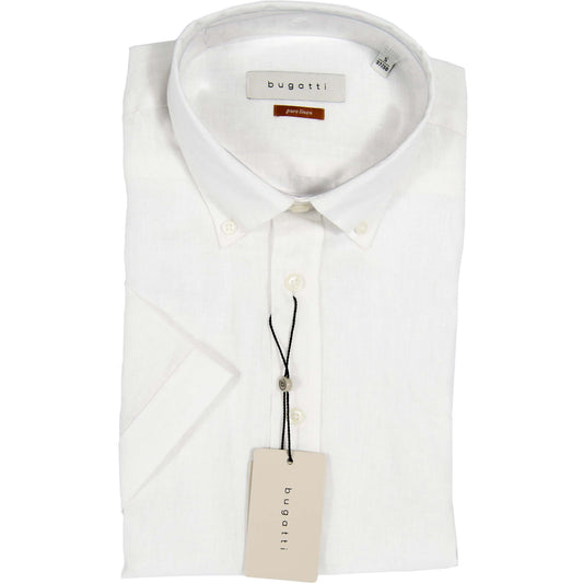 Bugatti - Linen Short Sleeve Shirt - Colour: White