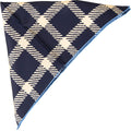 Hunt & Holditch - Check Silk Pocket Square - Colour: Navy/Beige