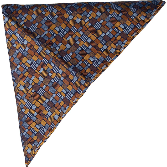 Michaelis | Random Squares Silk Pocket Square | Colour: COPPER SQUARE