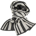 Profuomo - Stripe Scarf with Cashmere - Colour: Grey / Dark Grey