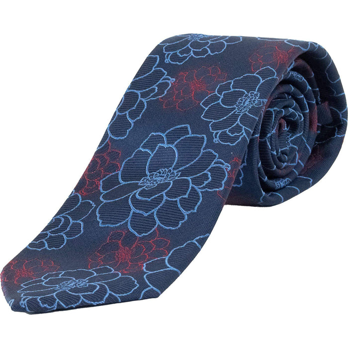 Michaelis | Floral Design Tie - Navy / Blue / Red |