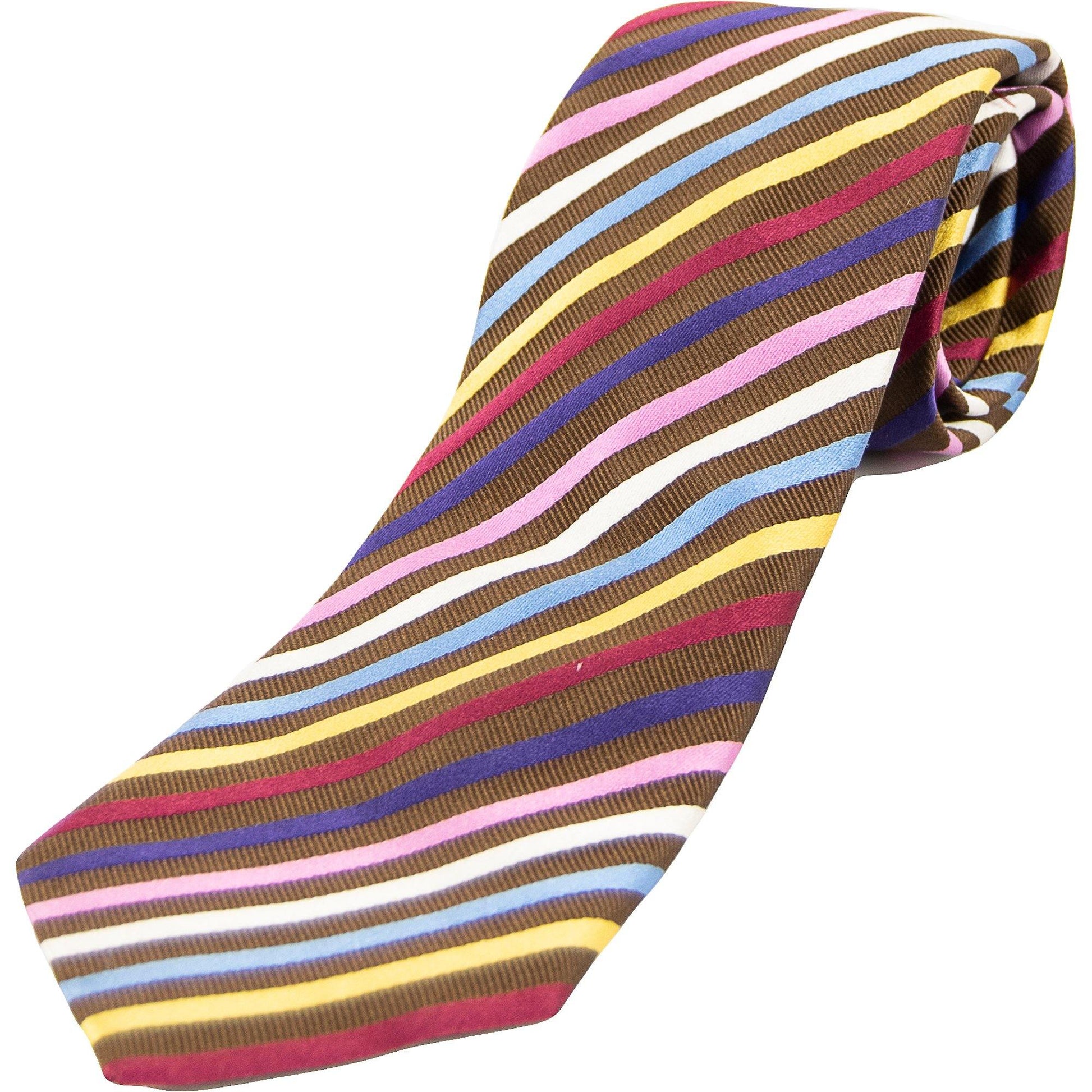 Livingston - Woven Silk Tie - Multi Stripe - Colour: MULTI