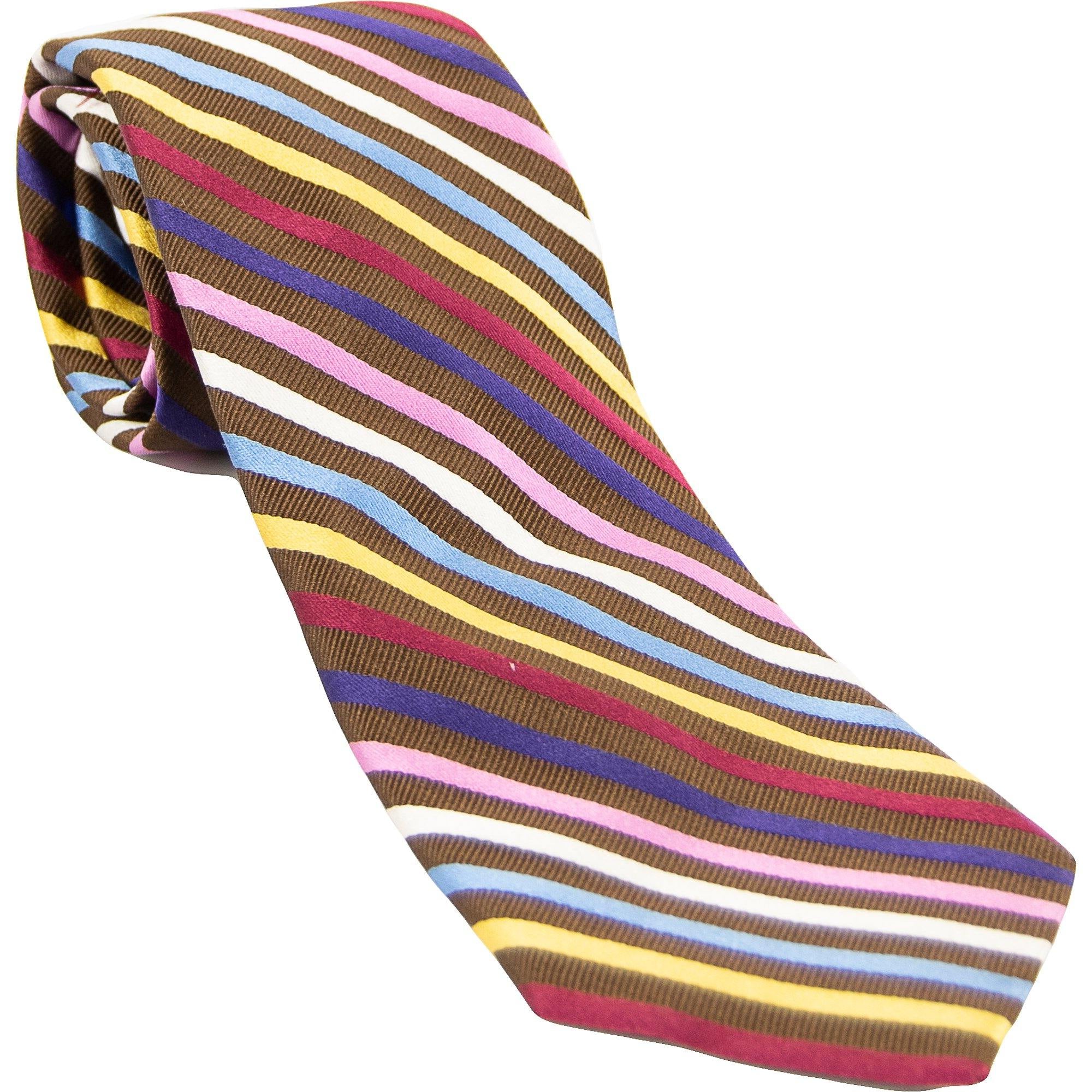 Livingston - Woven Silk Tie - Multi Stripe - Colour: MULTI