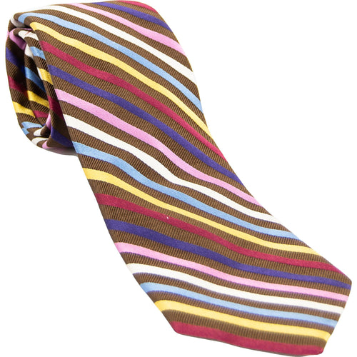 Allsorts multicolour striped silk tie – front view