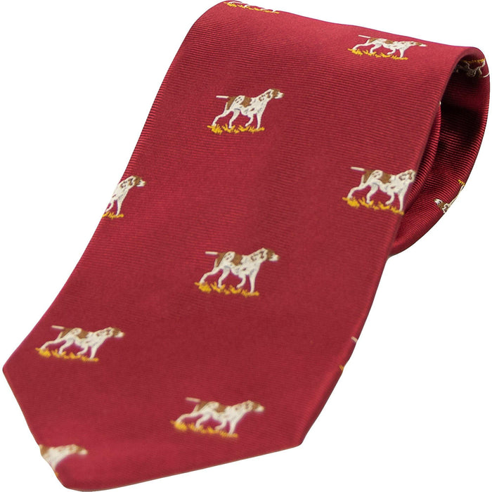 Livingston | Woven Silk Sporting Tie - Dogs | Colour: WINE