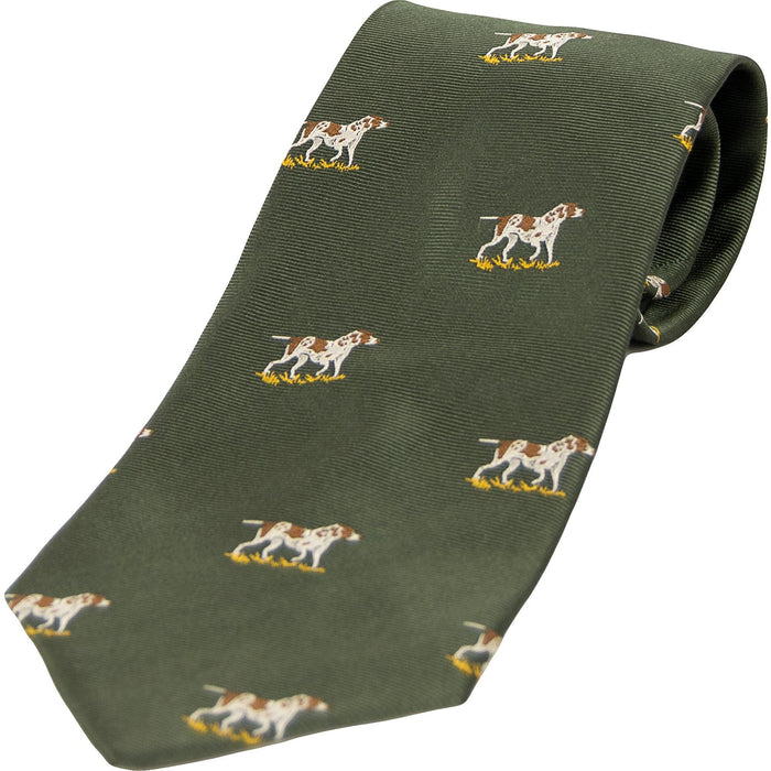 Livingston | Woven Silk Sporting Tie - Dogs | Colour: GREEN