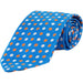 Livingston | Double Spot Ribbed Silk Tie - Oxford Blue | Colour: Oxford Blue
