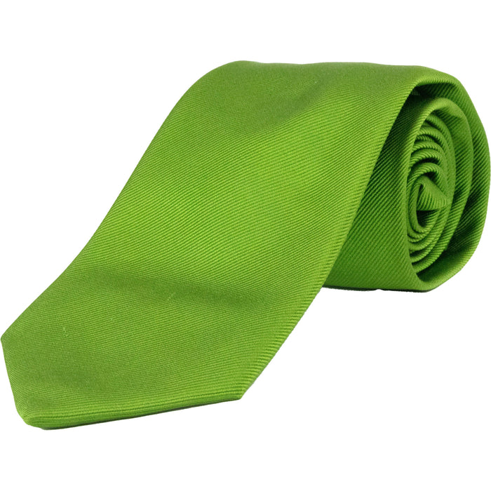 Amanda Christensen | Plain Ribbed Silk Tie | Colour: Lime
